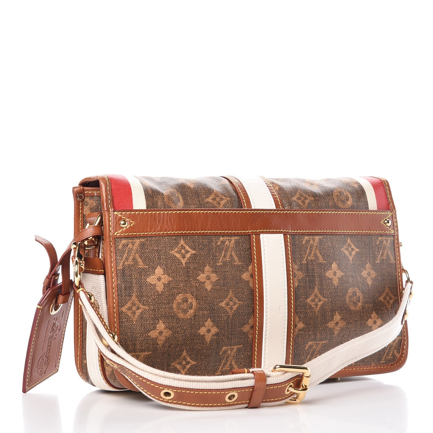 Monogram Rayures Tisse Clutch Red