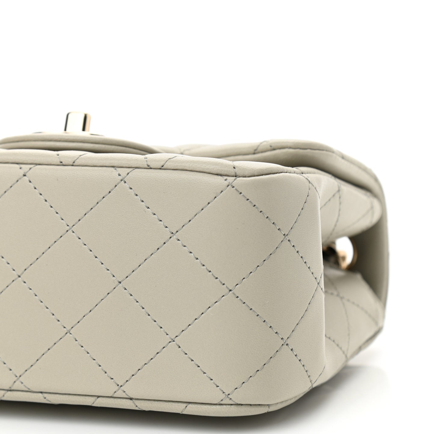 Lambskin Quilted Mini Square Flap Grey