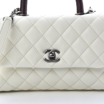 Chanel Caviar Lizard Quilted Mini Coco Handle Flap White 8 of 11
