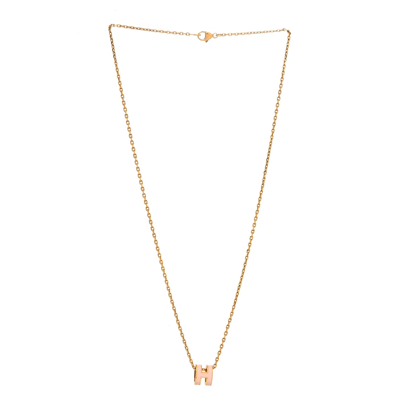 Lacquered Rose Gold Mini Pop H Pendant Necklace Rose Dragee