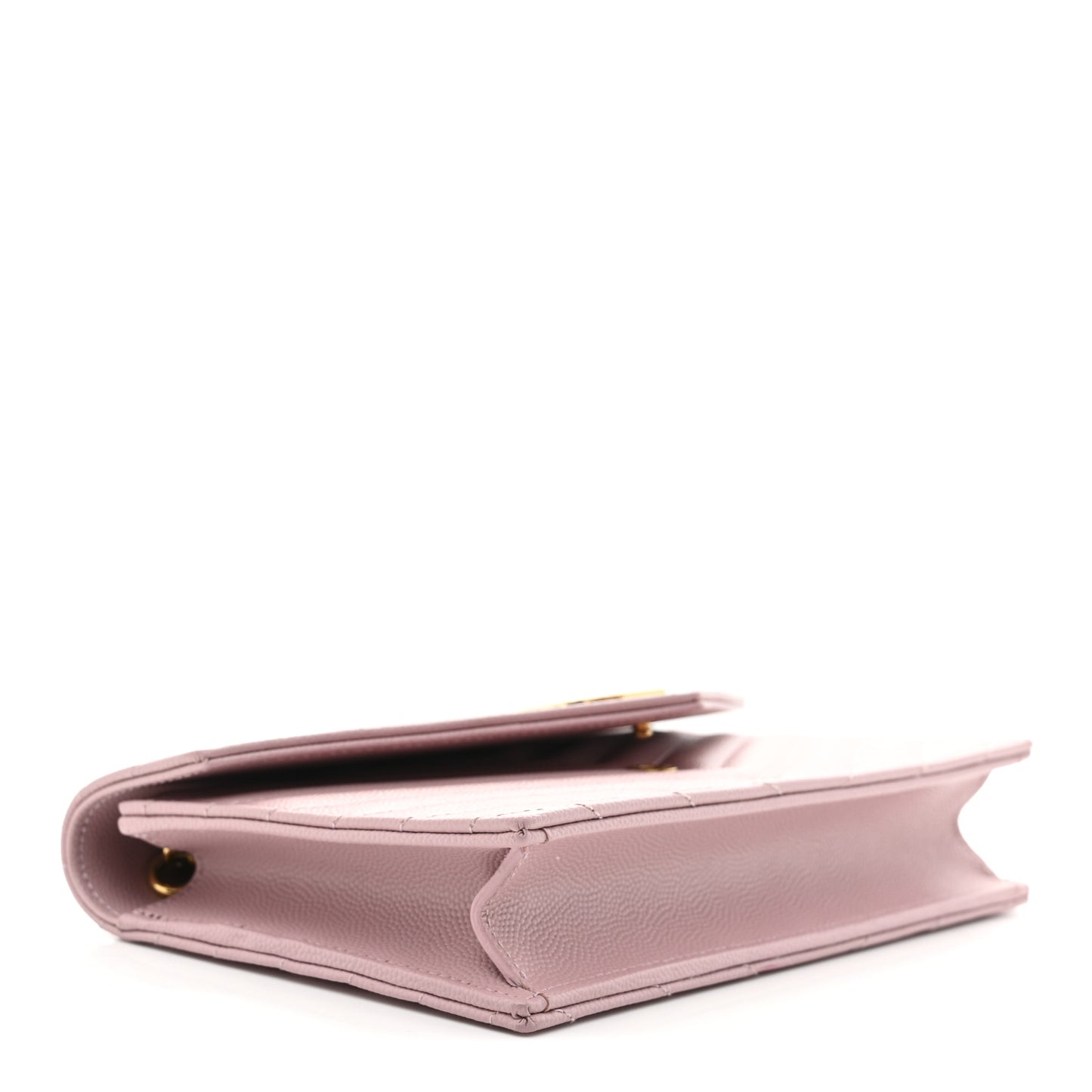 Grain De Poudre Matelasse Chevron Monogram Envelope Chain Wallet Tender Pink