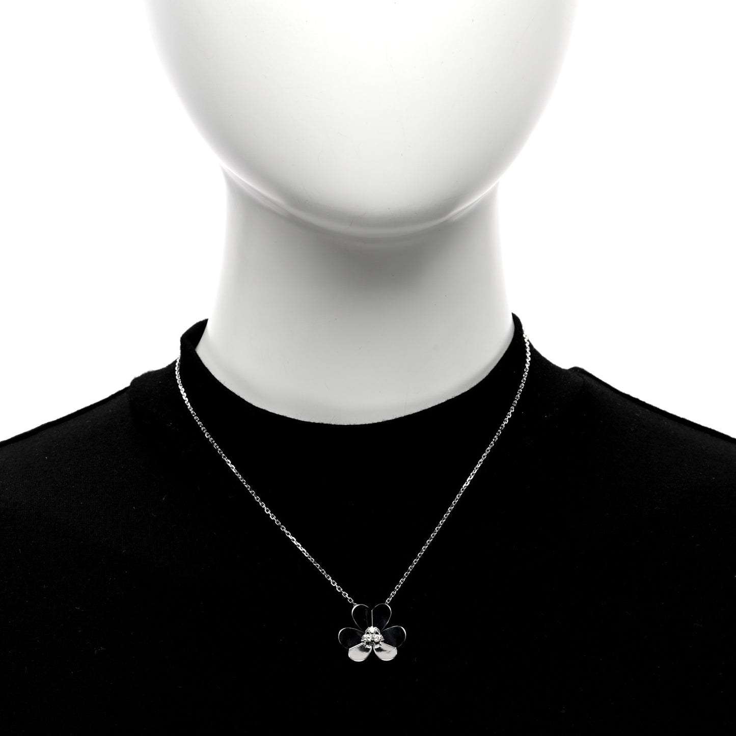 18K White Gold Diamond Large Frivole Pendant Necklace