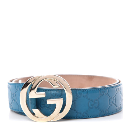 Gucci Guccissima Signature Interlocking G 40mm Belt 100 40 Deep Cobalt 1 of 10