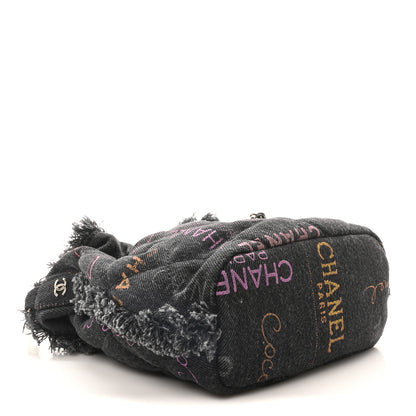 Chanel Denim Quilted Mood Small Bucket With Chain Black Multicolor 4 of 10