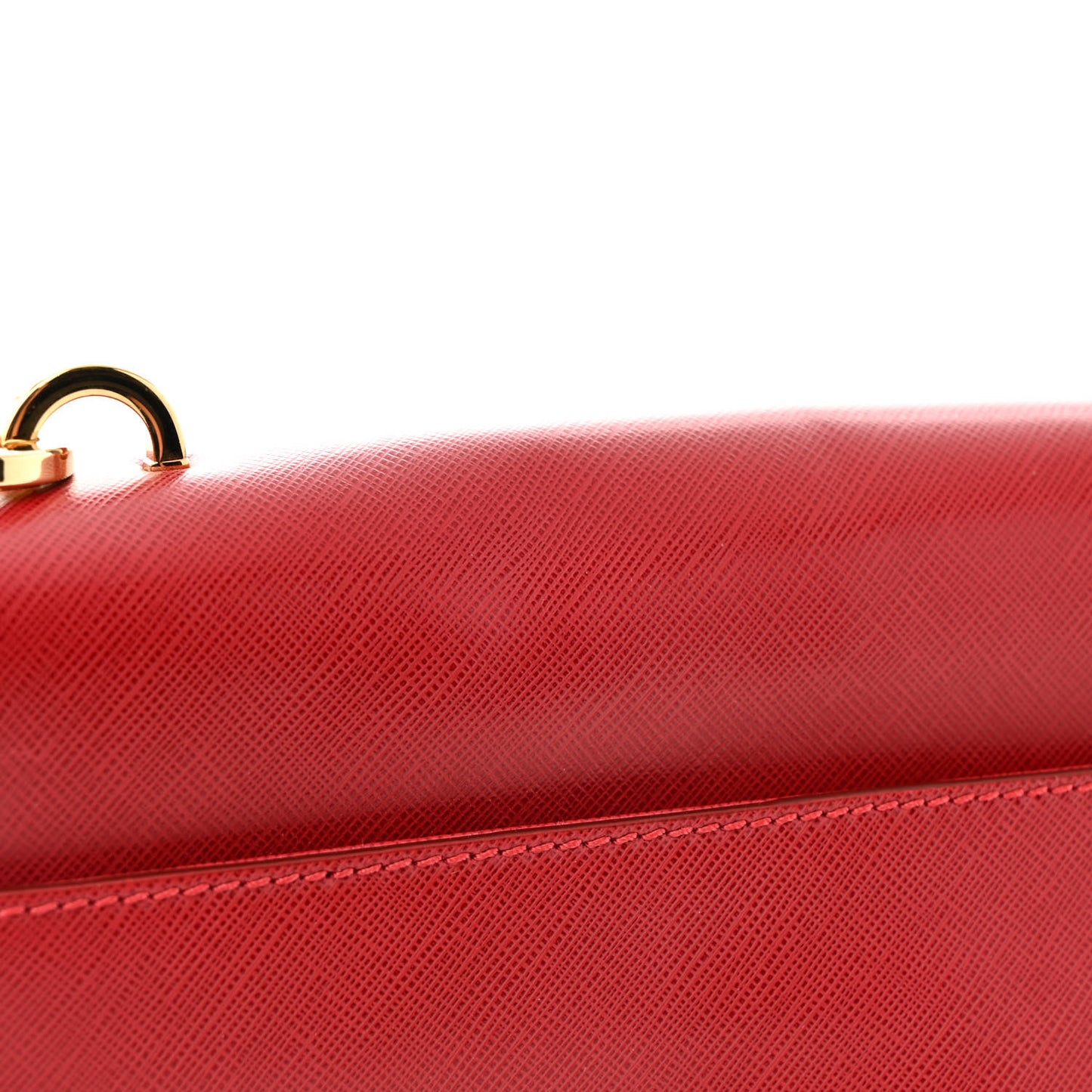 Hammered Calfskin Gancini Bree Flap Rosso