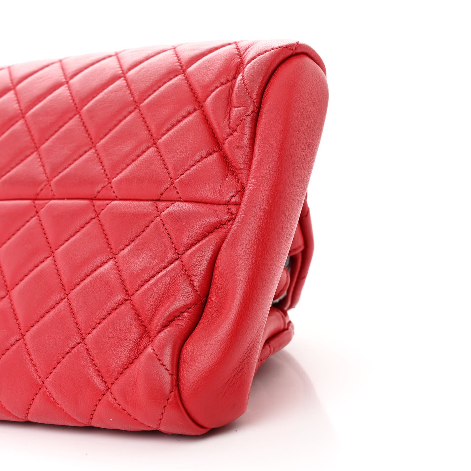 Chanel Lambskin Quilted Medium Just Mademoiselle Red 12 of 14