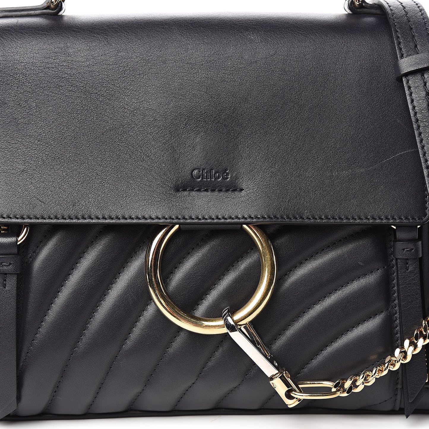 Smooth Calfskin Quilted Small Faye Day Shoulder Bag Full Blue