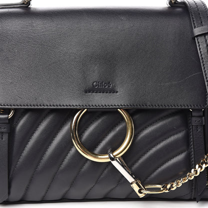 Chloe Smooth Calfskin Quilted Small Faye Day Shoulder Bag Full Blue 12 of 12
