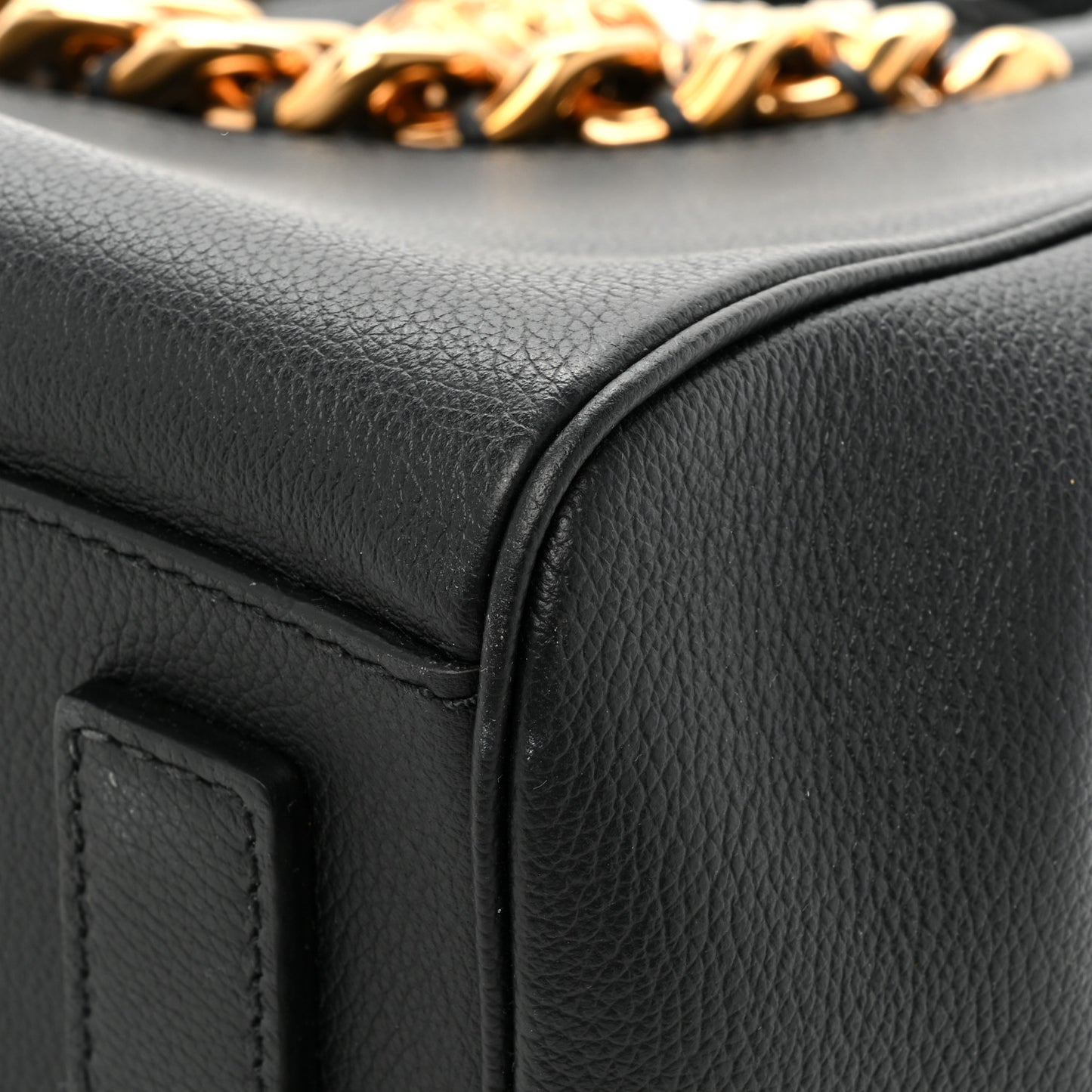 Grained Calfskin Small La Medusa Tote Bag Black