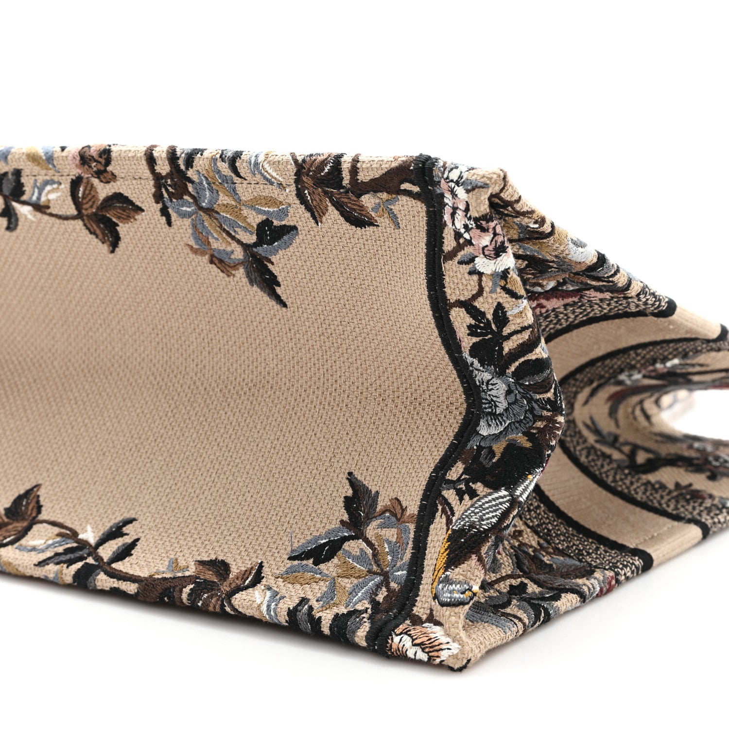 Christian Dior Canvas Embroidered Jardin D'Hiver Medium Book Tote Beige Multicolor 10 of 10