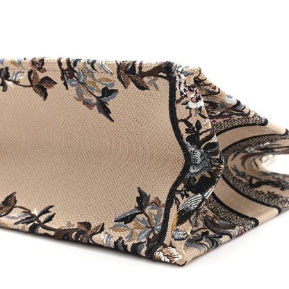 Christian Dior Canvas Embroidered Jardin D'Hiver Medium Book Tote Beige Multicolor 10 of 10