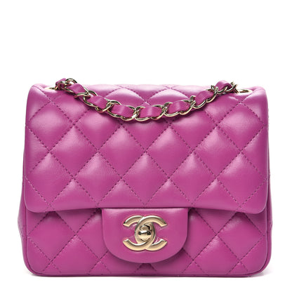 Chanel Lambskin Quilted Mini Square Flap Purple 1 of 10