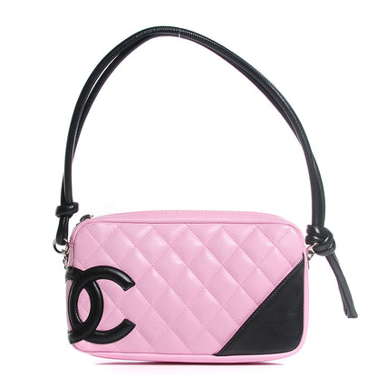 Chanel Calfskin Quilted Cambon Pochette Pink Black 1 of 7