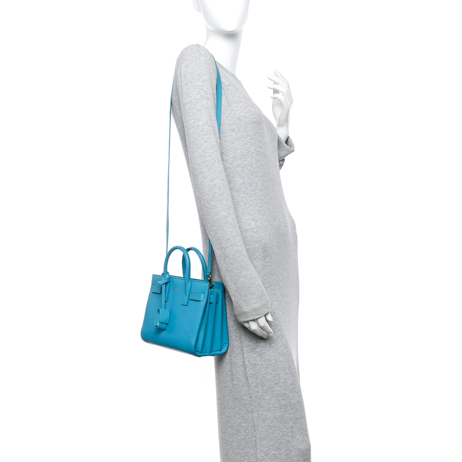 Saint Laurent Calfskin Nano Sac De Jour Turquoise 3 of 33