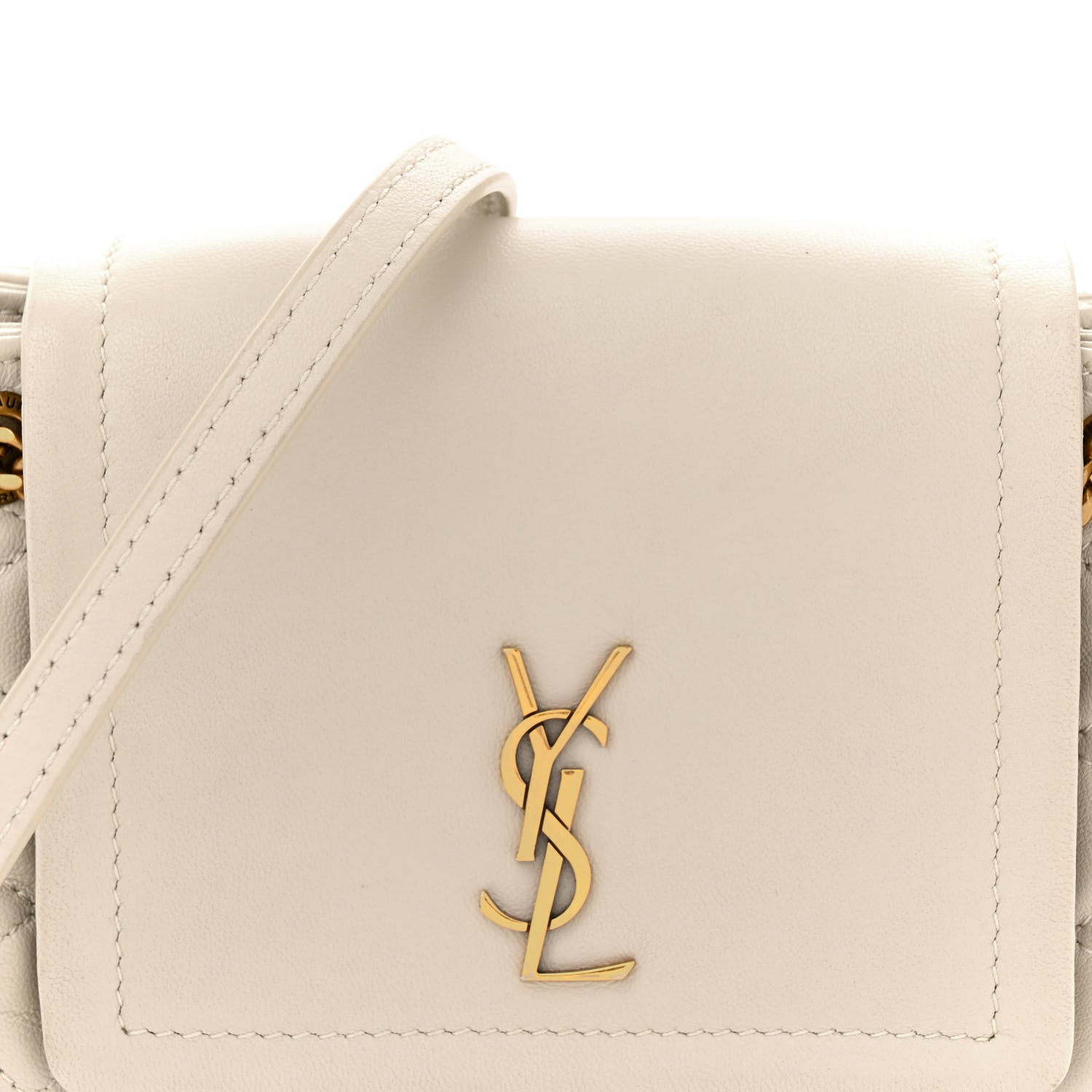Saint Laurent Lambskin Quilted Monogram Mini Nolita Blanc Vintage 8 of 15