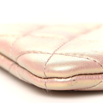 Chanel Iridescent Calfskin Quilted Small Cosmetic Case Pink 9 of 10