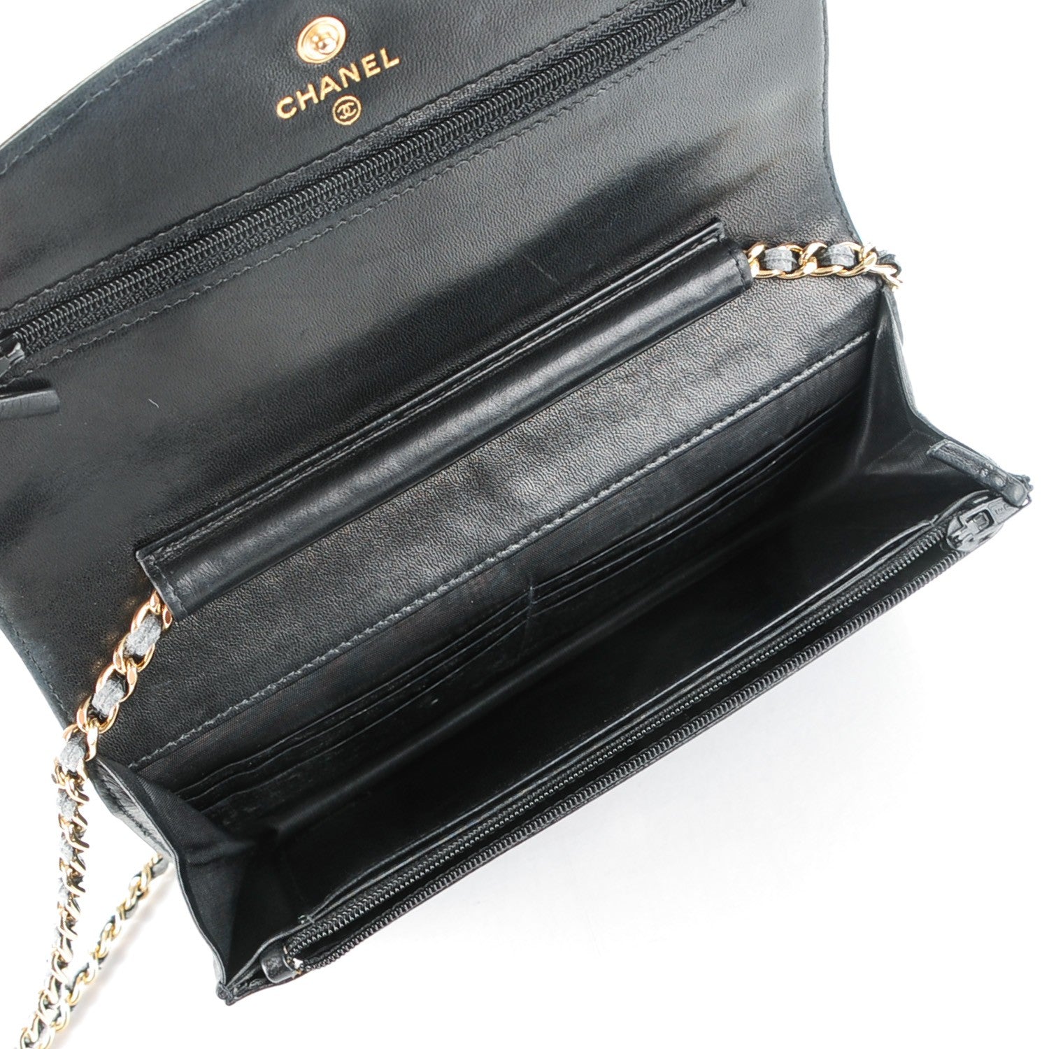 Chanel Caviar Timeless CC Wallet On Chain WOC Black 6 of 10
