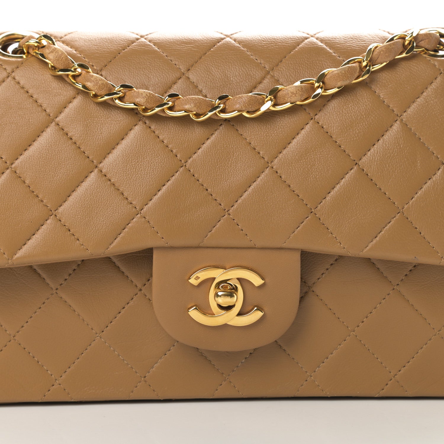 Chanel Lambskin Quilted Small Double Flap Beige 9 of 22