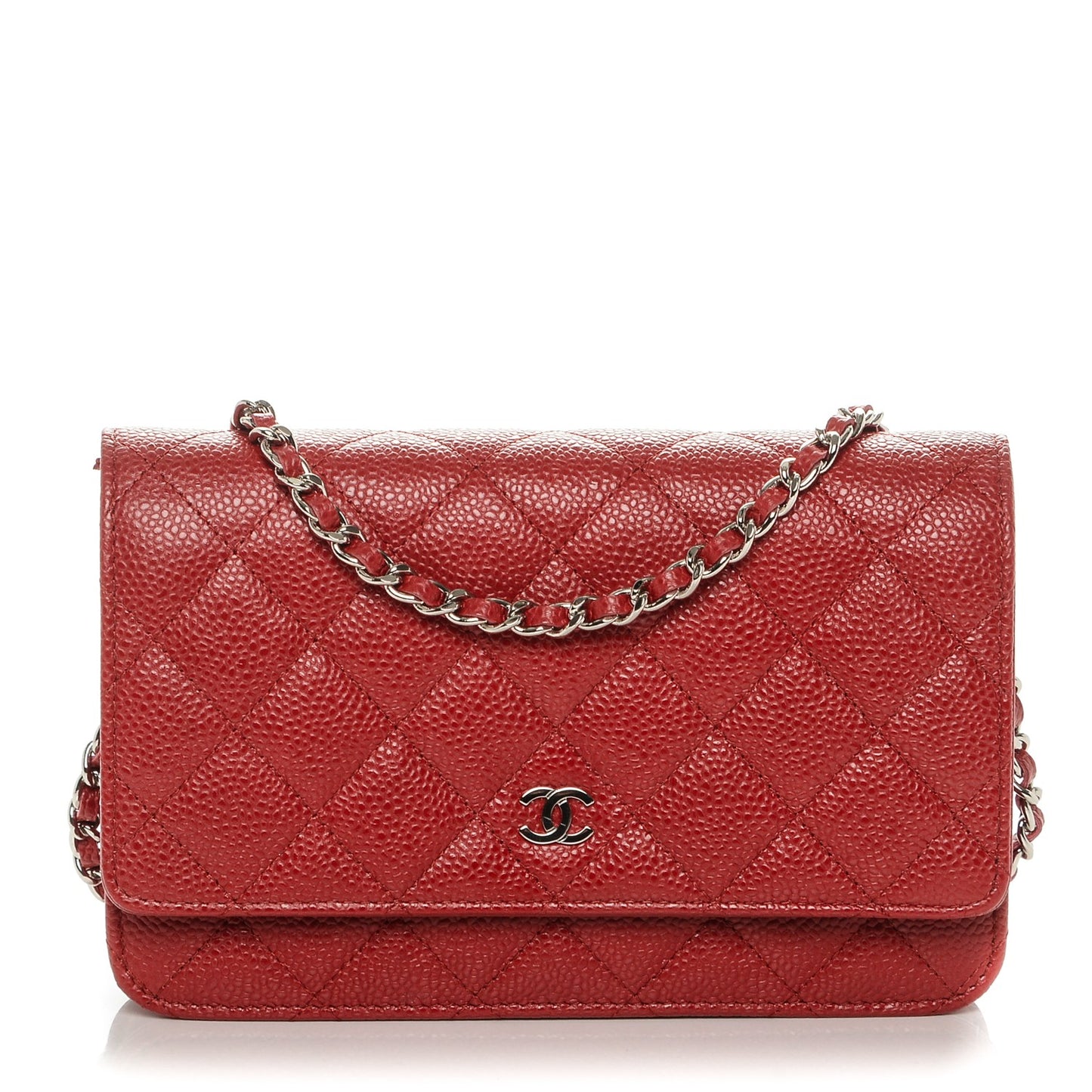 Caviar Quilted Wallet On Chain WOC Red
