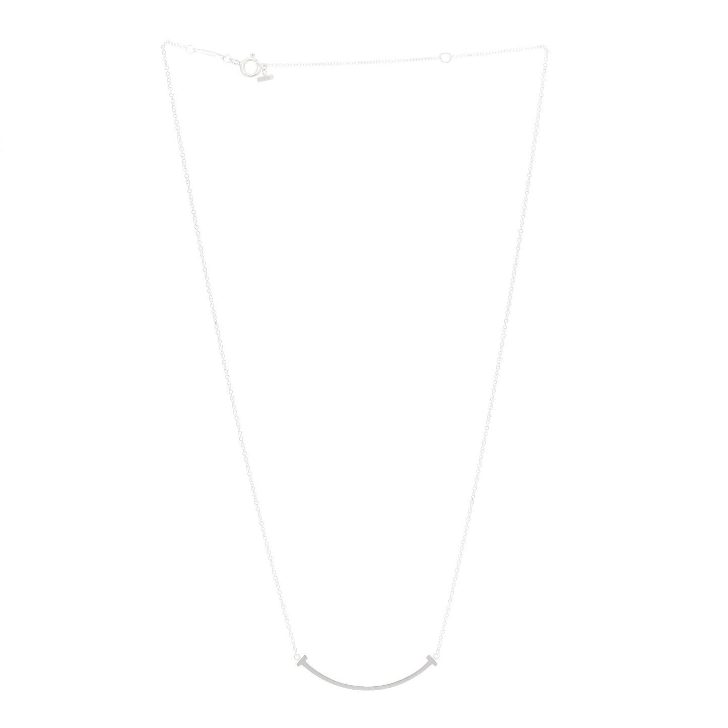 Sterling Silver Small T Smile Pendant Necklace