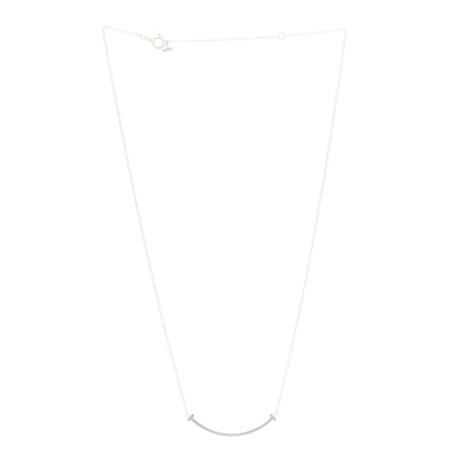 Tiffany Sterling Silver Small T Smile Pendant Necklace 3 of 7