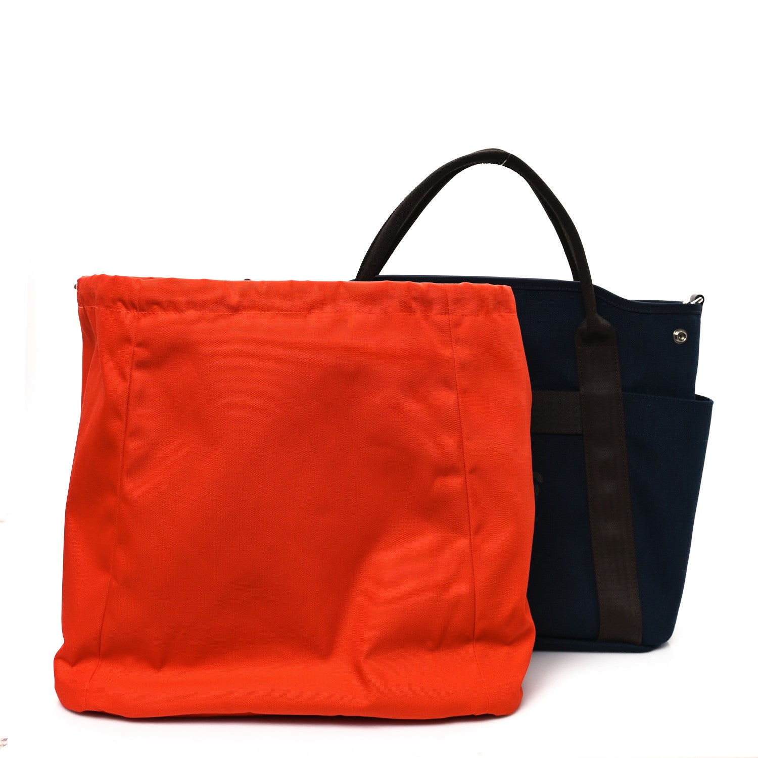 Hermes Toile Sac De Pansage Groom Bleu Navy Feu 3 of 12