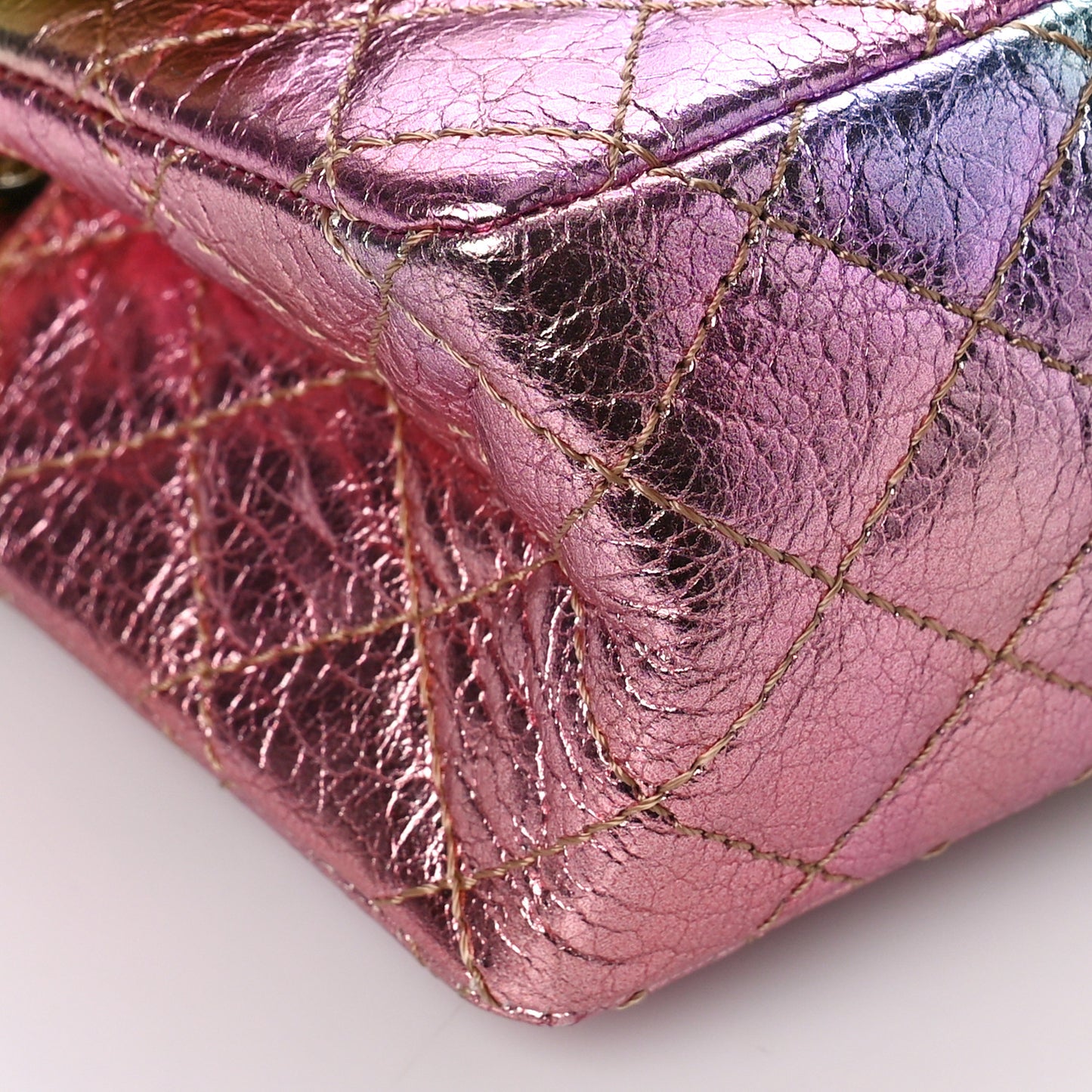 Metallic Goatskin Quilted Mini 2.55 Reissue Flap Multicolor