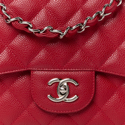 Chanel Caviar Quilted Jumbo Single Flap Red 9 of 11