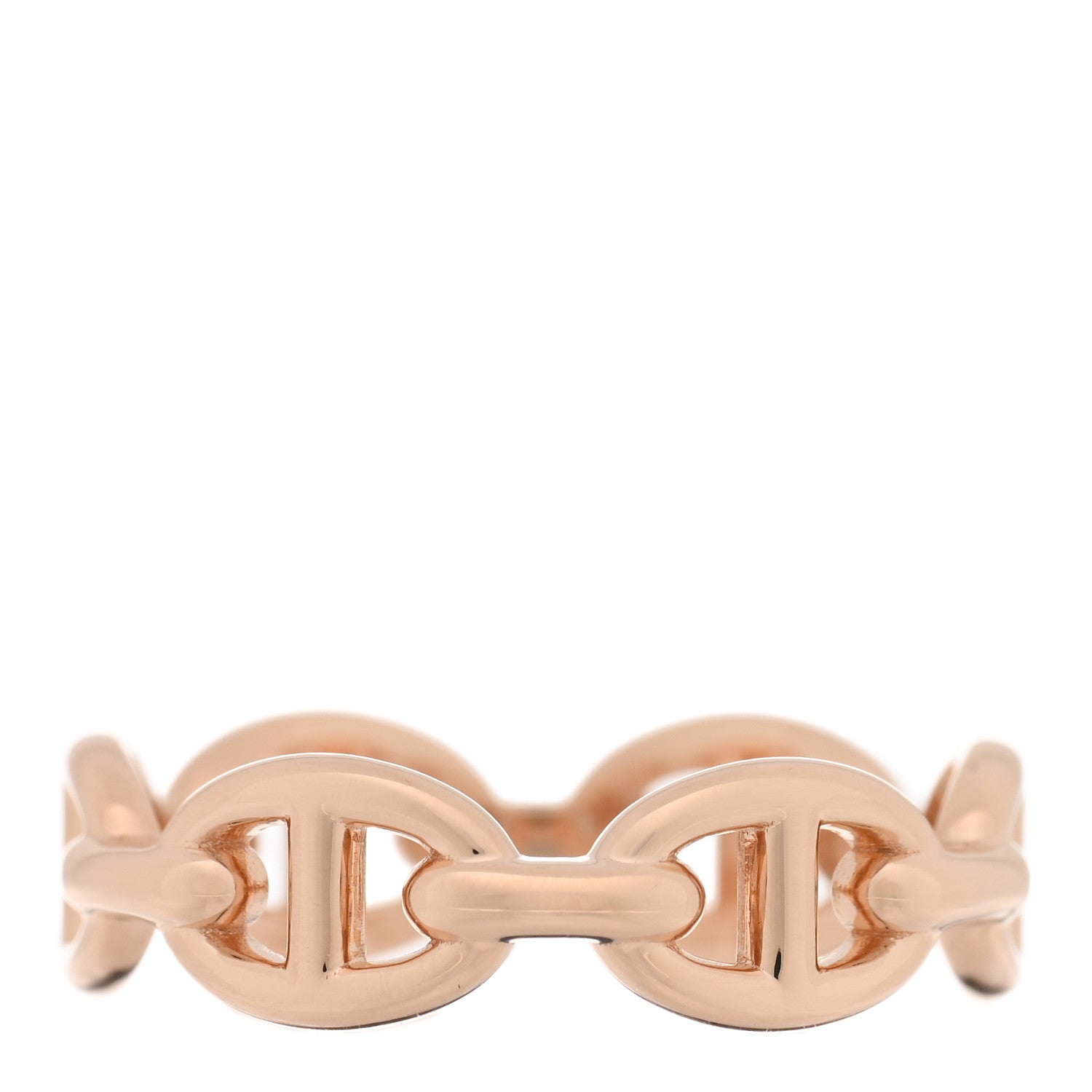 Hermes 18K Rose Gold PM Chaine d'Ancre Enchainee Ring 54 6.75 3 of 5