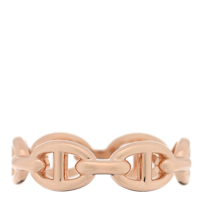 Hermes 18K Rose Gold PM Chaine d'Ancre Enchainee Ring 54 6.75 3 of 5