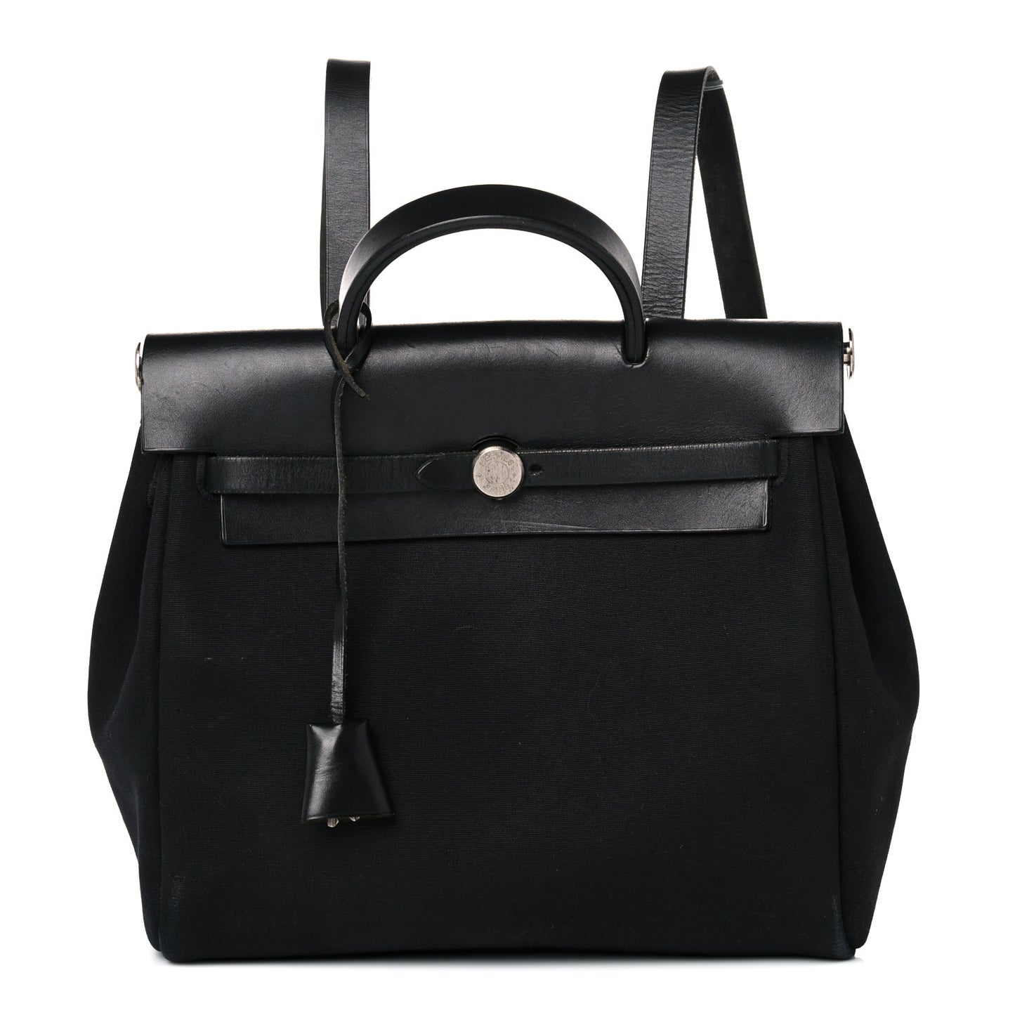Toile Vache Calfskin Herbag 30 PM Backpack Black