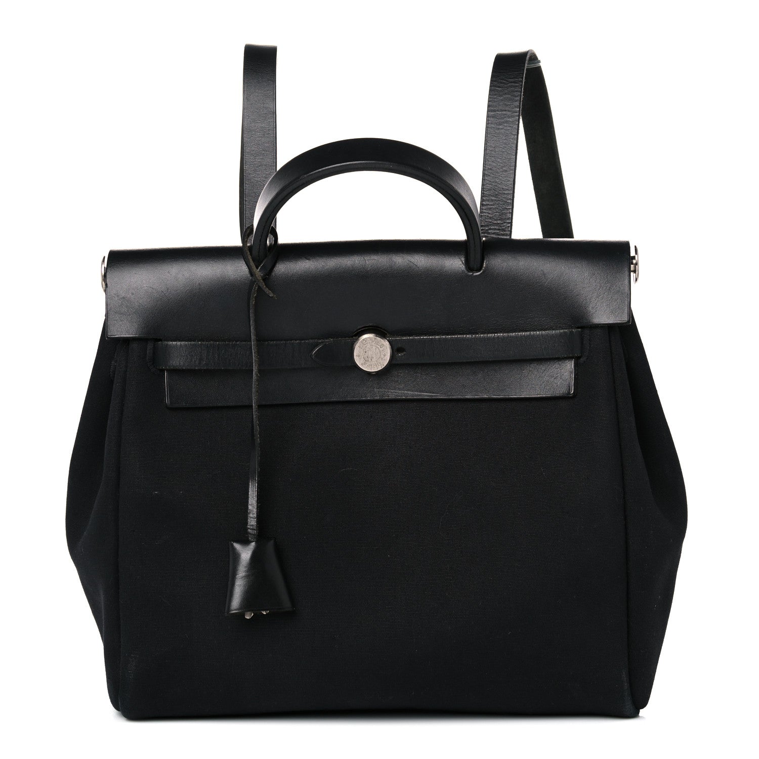 Hermes Toile Vache Calfskin Herbag 30 PM Backpack Black 1 of 28