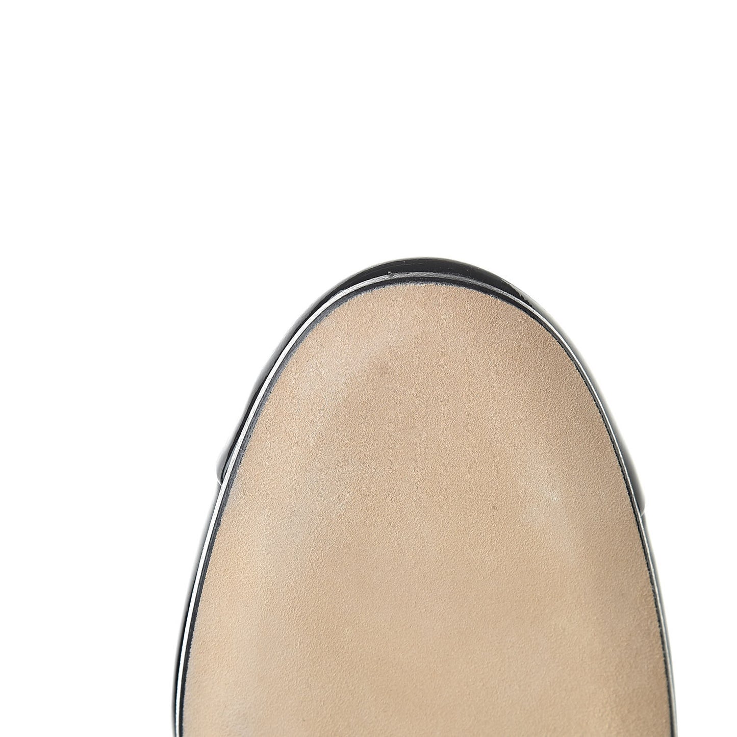 Patent Calfskin Cap Toe CC Pearl Pumps 36.5 Black