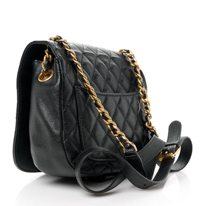 Chanel Grained Calfskin Quilted Messenger Flap Black 3 of 12