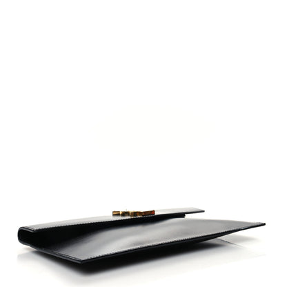 Saint Laurent Smooth Shiny Calfskin Monogram Uptown Pouch Black 4 of 11