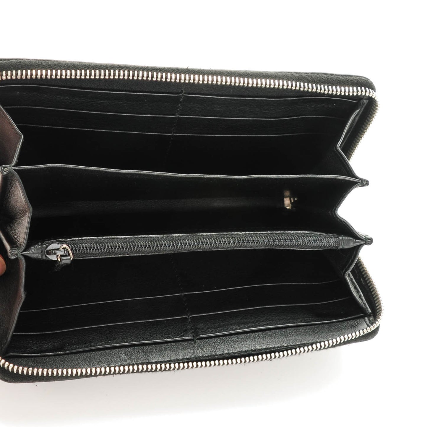 Guccissima Large Twins Zip Around Wallet Black