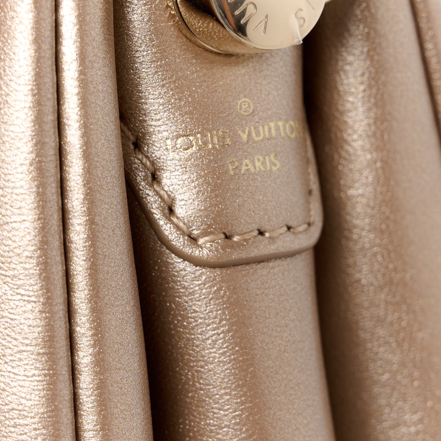 Louis Vuitton Metallic Lambskin Embossed Monogram Coussin BB Light Gold 9 of 12