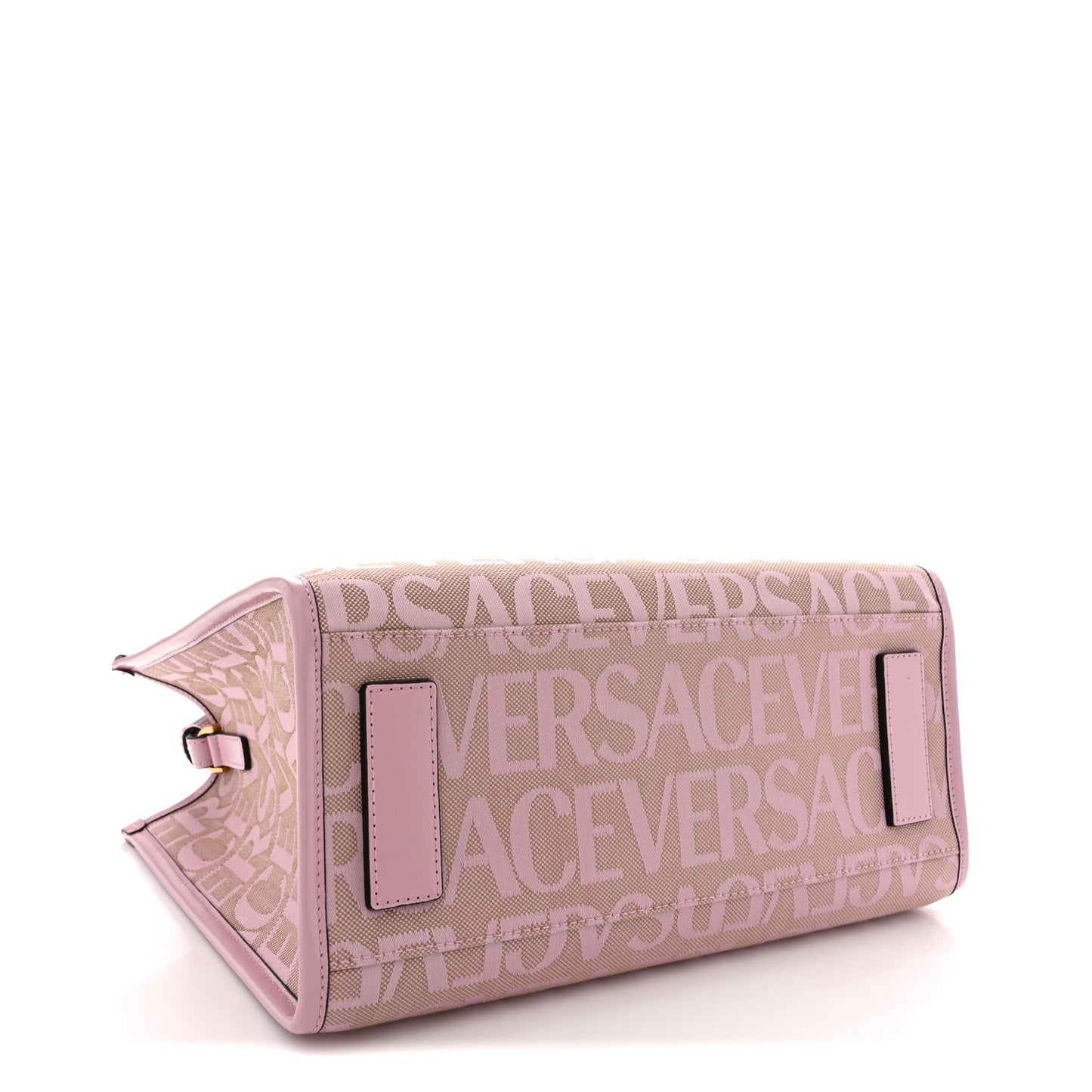 Canvas Calfskin Allover La Medusa Small Tote Pink