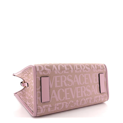 Versace Canvas Calfskin Allover La Medusa Small Tote Pink 4 of 9