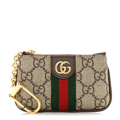 Gucci GG Supreme Monogram Web Ophidia Key Case Beige New Acero 1 of 7