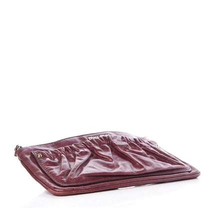 Miu Miu Nappa Lock Pocket Clutch Burgundy 4 of 13
