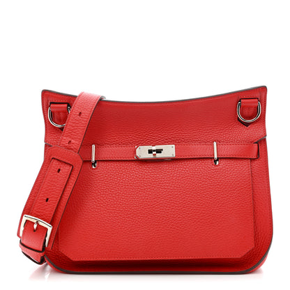 Hermes Taurillon Clemence Jypsiere 28 Rouge Tomate 1 of 12