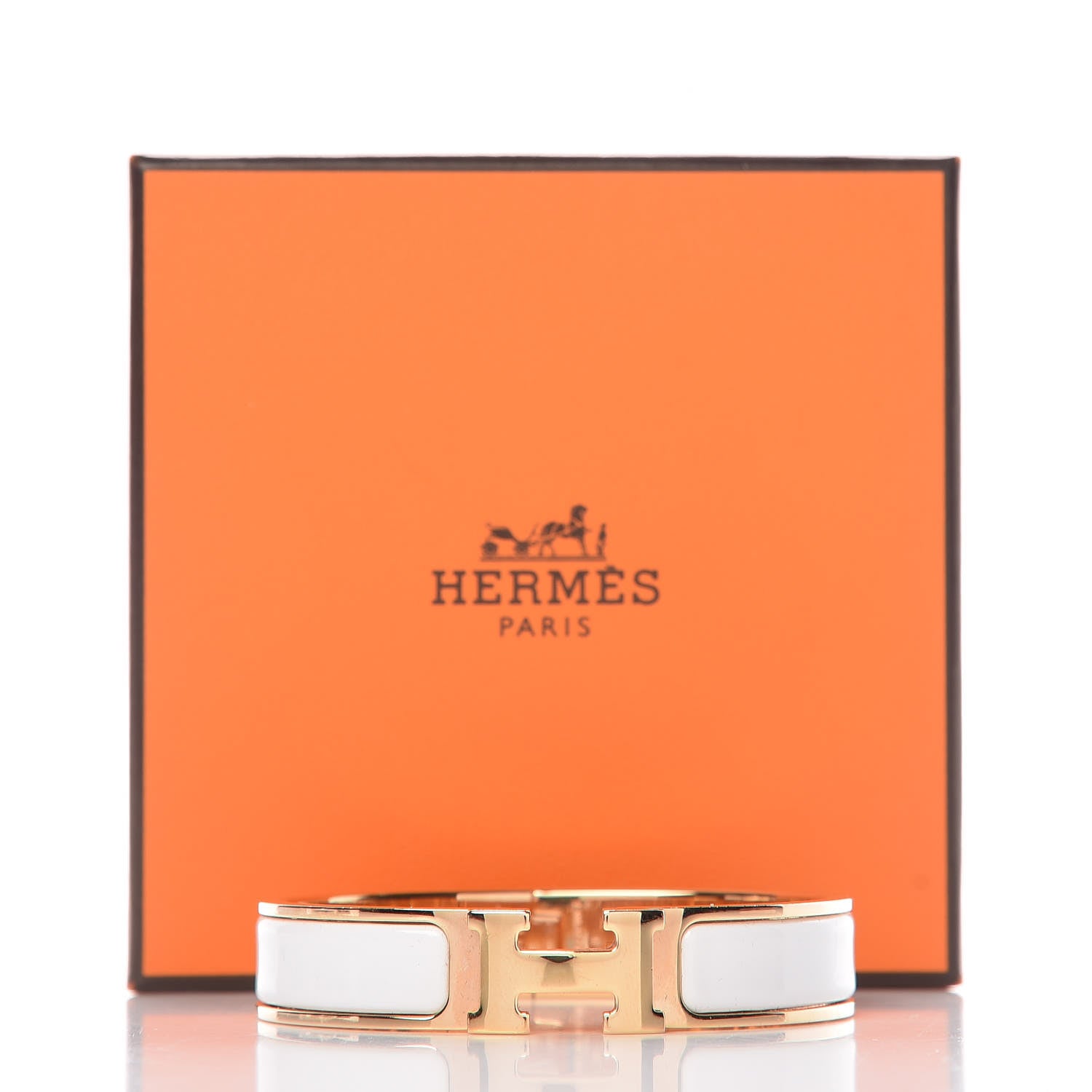 Hermes Enamel Narrow Clic Clac H Bracelet PM White 5 of 5