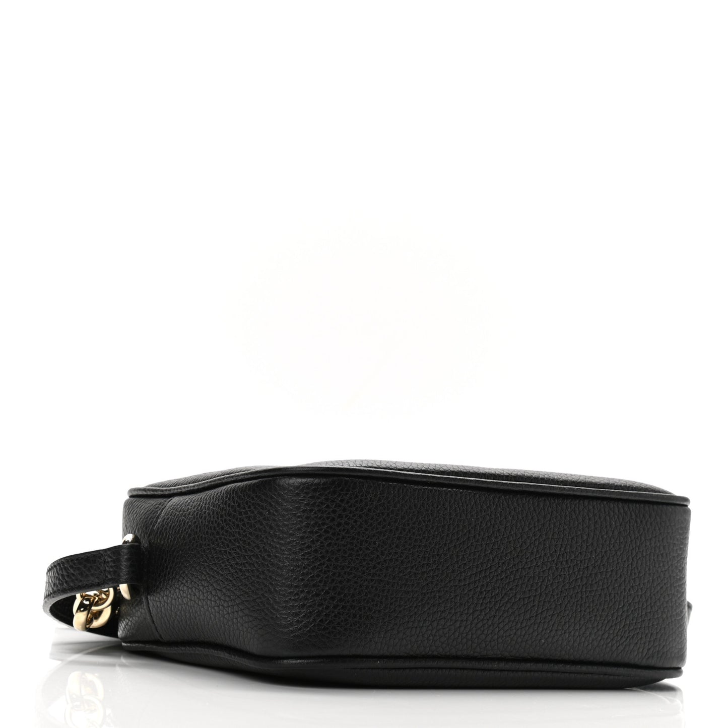 Pebbled Calfskin Small Soho Disco Bag Black