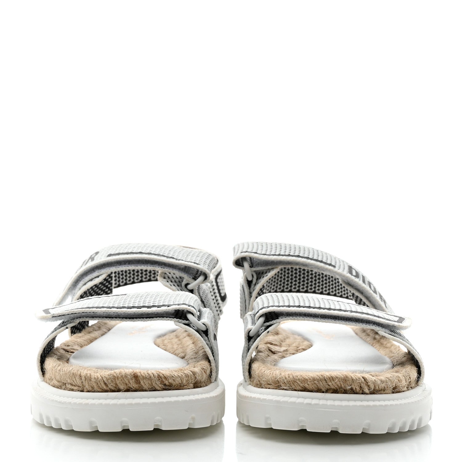 Christian Dior Technical Knit Jute Dioract 10mm Sandals 36 White Black 2 of 8