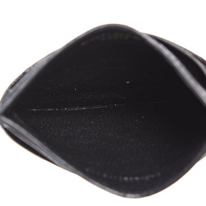 Saint Laurent Grain De Poudre Matelasse Chevron Monogram Credit Card Case Black 4 of 9