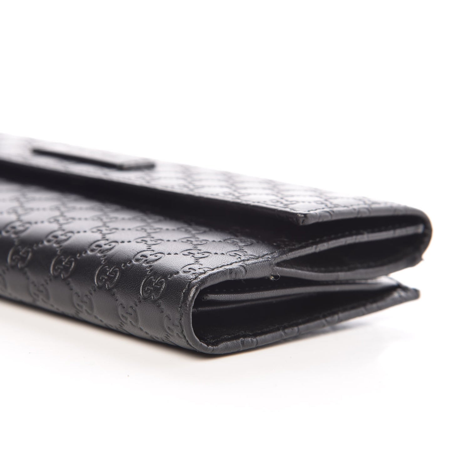 Microguccissima Continental Flap Wallet Black