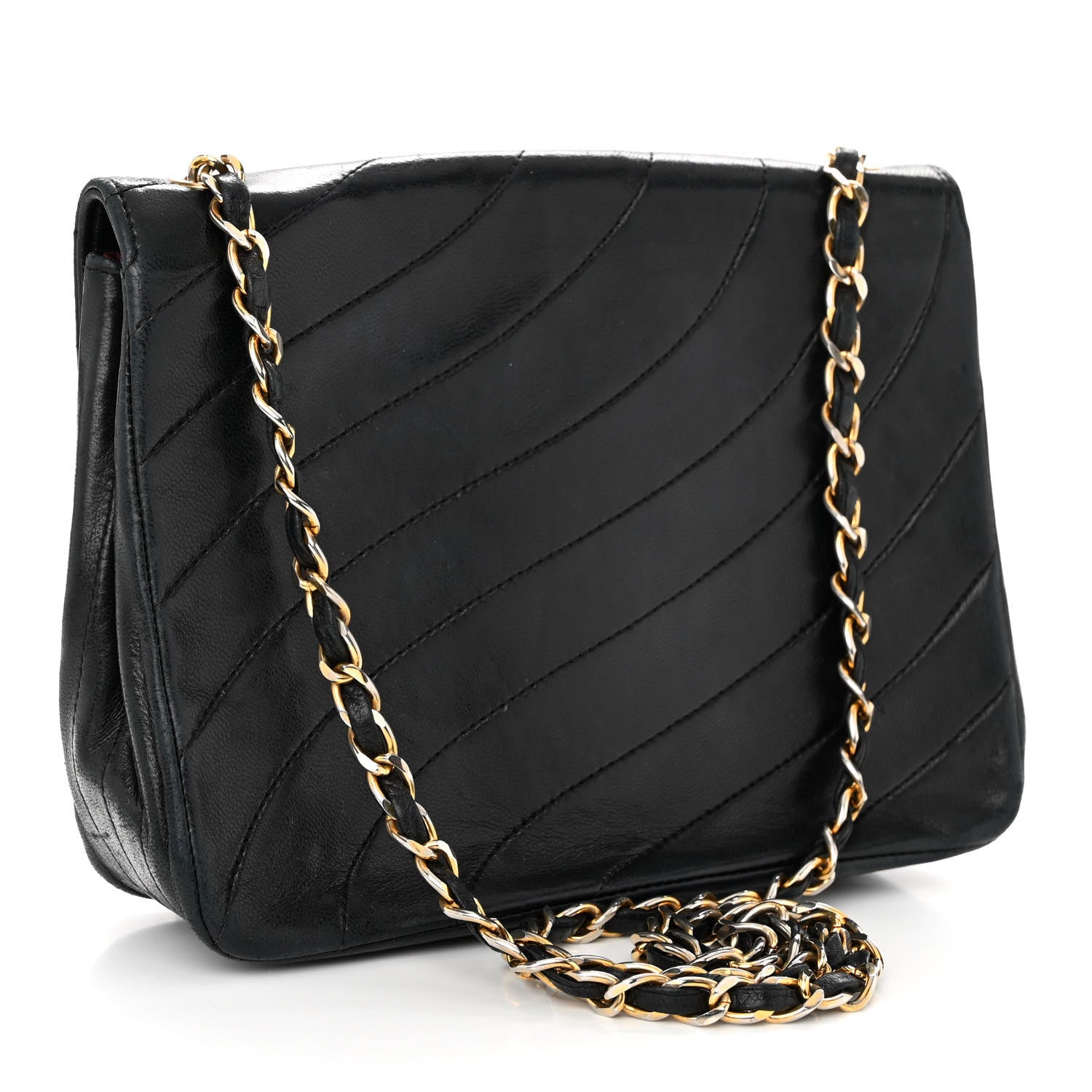 Chanel Lambskin Stitched Single Flap Black 3 of 14
