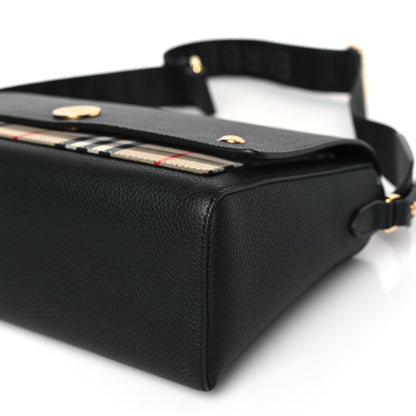Burberry Grainy Calfskin Vintage Check Note Crossbody Bag Black 8 of 8