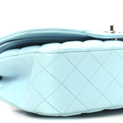 Chanel Lambskin Quilted Medium Double Flap Light Blue 9 of 11